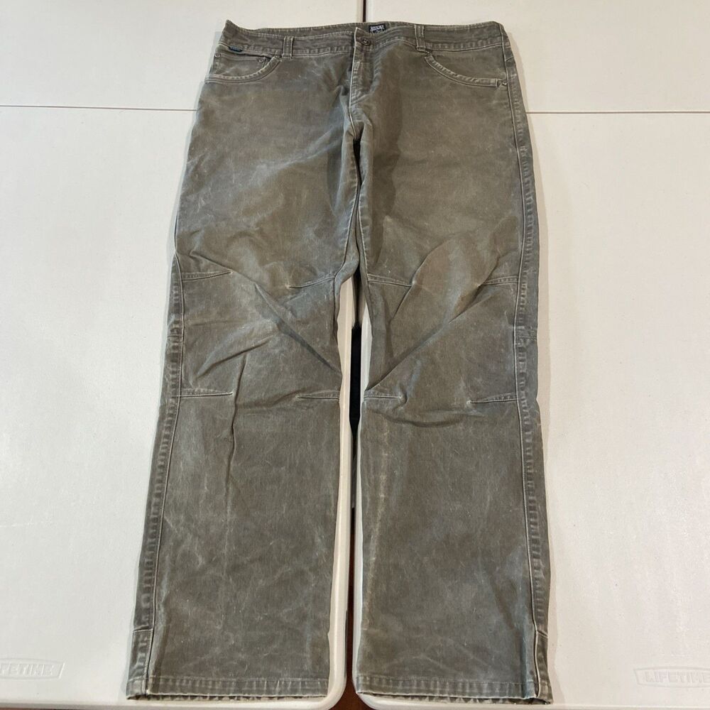 Kuhl Ryder Pants Canvas Hiking (38x32) Mens Green Vintage Patina Gorpcore